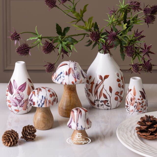 Набор декоративных фигур Грибы Rosamel 7-11 см, 3 шт Boltze