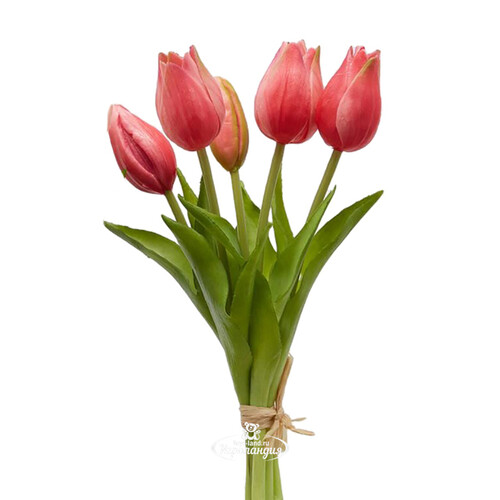 Силиконовые цветы Тюльпаны Parateo 5 шт, 26 см розовые EDG
