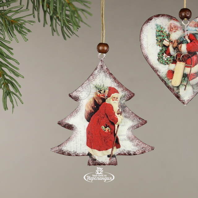 Набор ёлочных игрушек Истории Санта Клауса 9 см, 3 шт, подвеска Breitner
