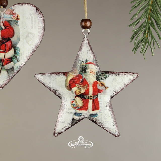 Набор ёлочных игрушек Истории Санта Клауса 9 см, 3 шт, подвеска Breitner