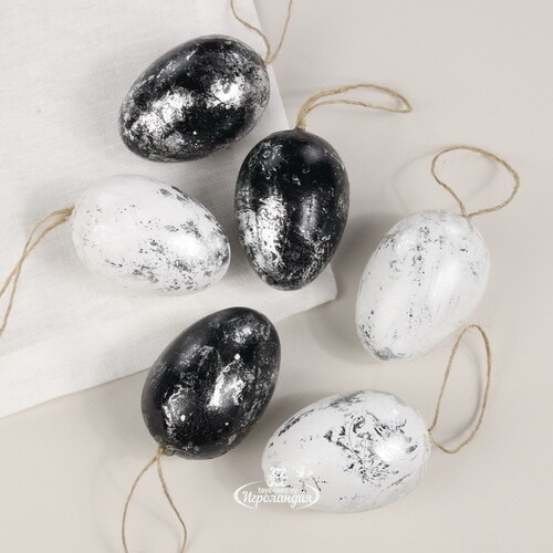 Пасхальные подвески Яйца - Modern Easter 6 см, 6 шт Breitner