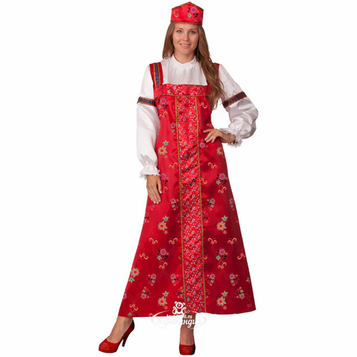Карнавальный костюм для взрослых Марья-искусница, красный, 48 размер Батик