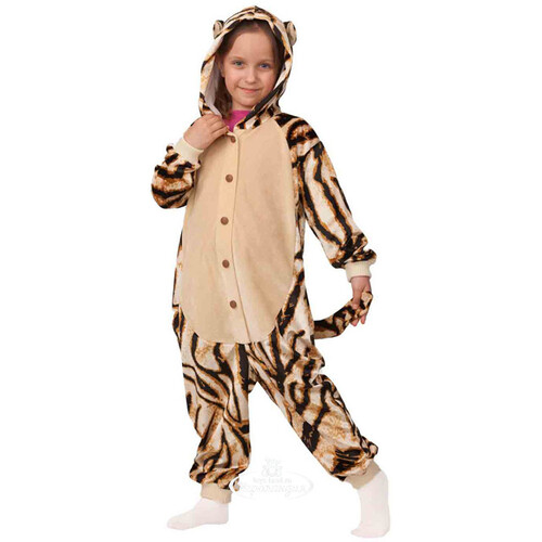 Маскарадный костюм - детский кигуруми Тигр, рост 110-122 см Батик