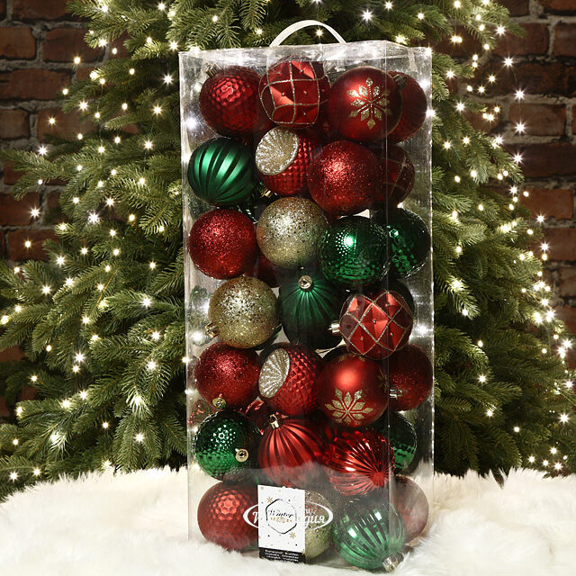 Набор пластиковых шаров Shine Collection: Christmas Classic 8 см, 42 шт Winter Deco