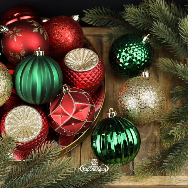 Набор пластиковых шаров Shine Collection: Christmas Classic 8 см, 42 шт Winter Deco