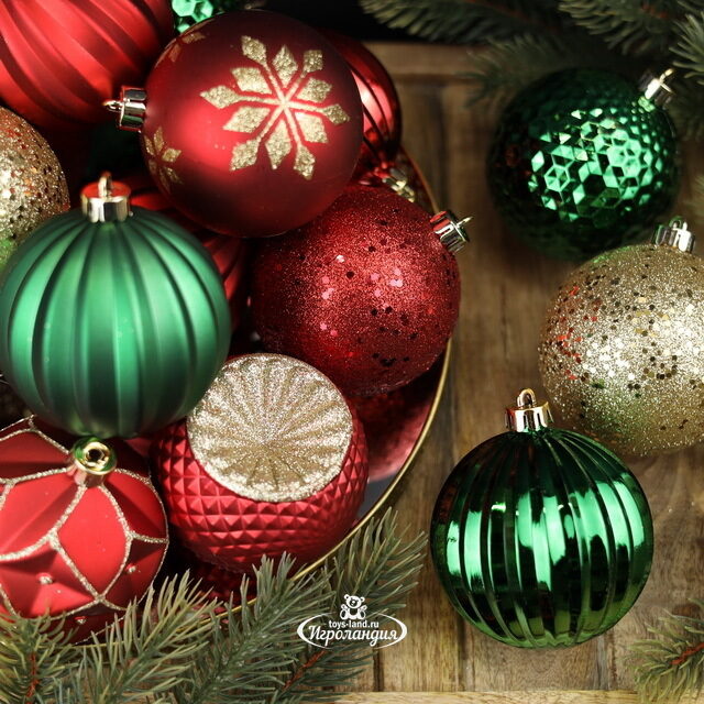 Набор пластиковых шаров Shine Collection: Christmas Classic 8 см, 42 шт Winter Deco