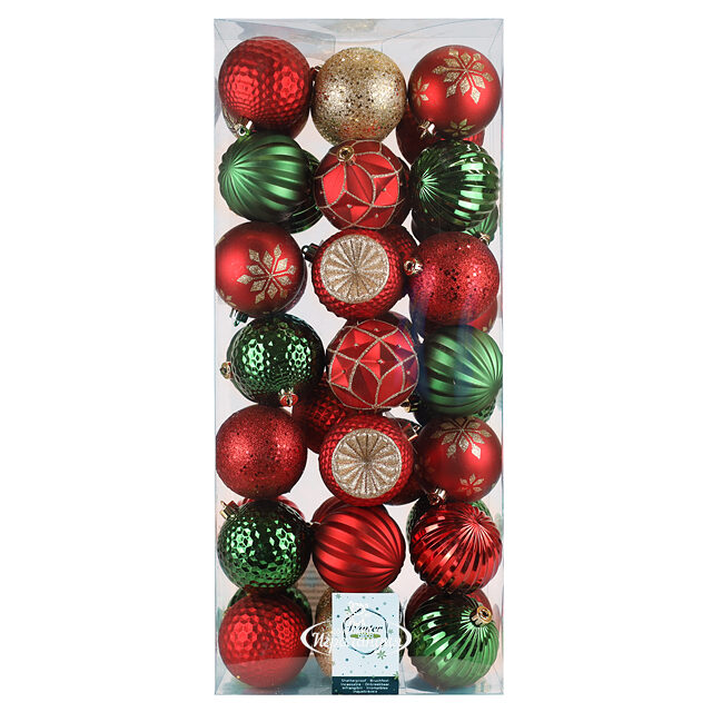 Набор пластиковых шаров Shine Collection: Christmas Classic 8 см, 42 шт Winter Deco