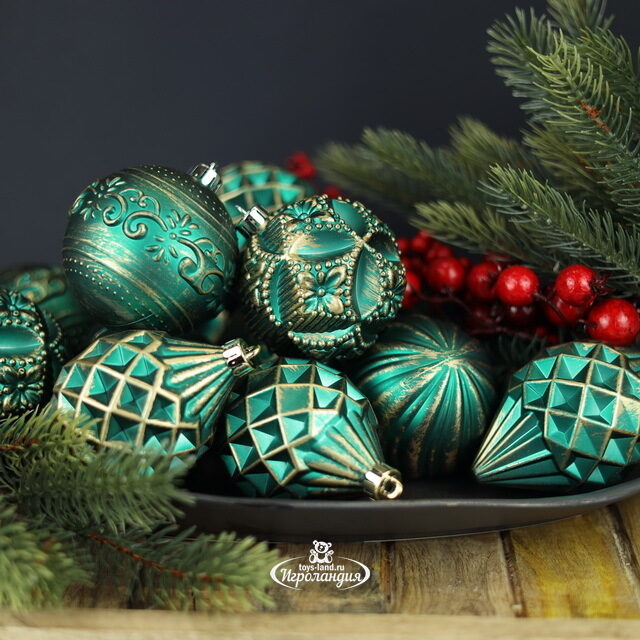 Набор пластиковых шаров Winter Candy: Green 8 см, 16 шт Winter Deco