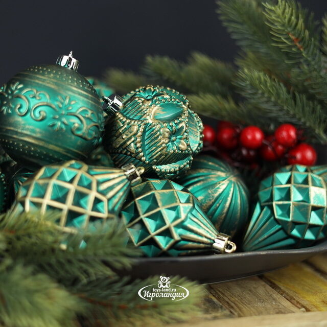 Набор пластиковых шаров Winter Candy: Green 8 см, 16 шт Winter Deco