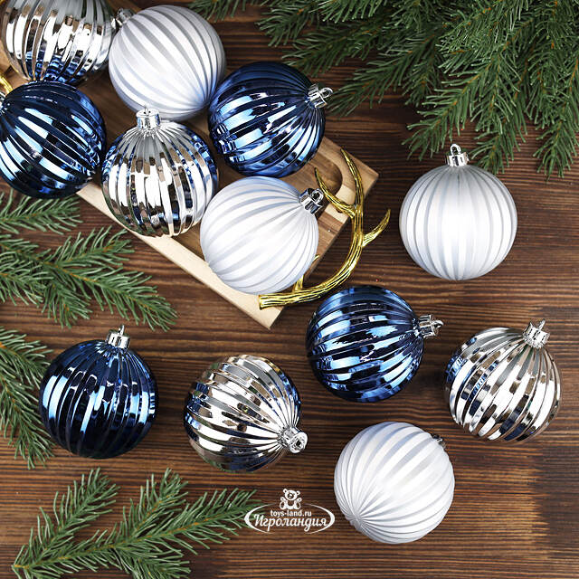 Набор пластиковых шаров Arctic Beauty 8 см, 12 шт Winter Deco