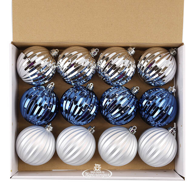 Набор пластиковых шаров Arctic Beauty 8 см, 12 шт Winter Deco