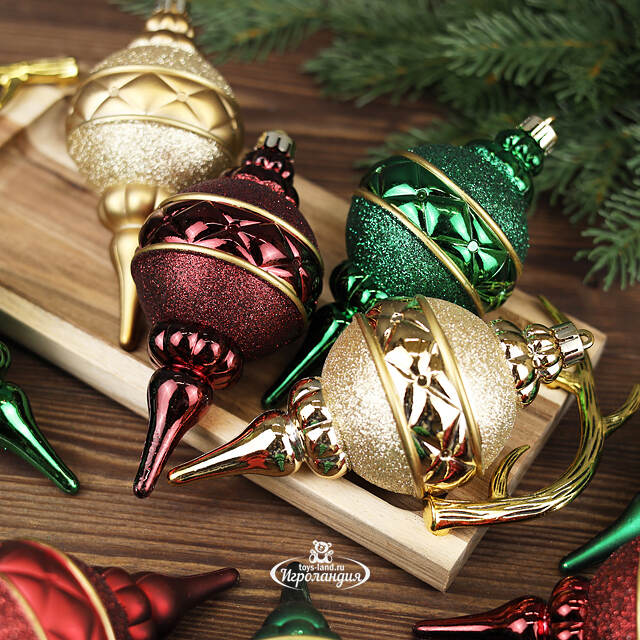 Набор елочных игрушек Vintage Christmas 15 см, 12 шт, пластик Winter Deco