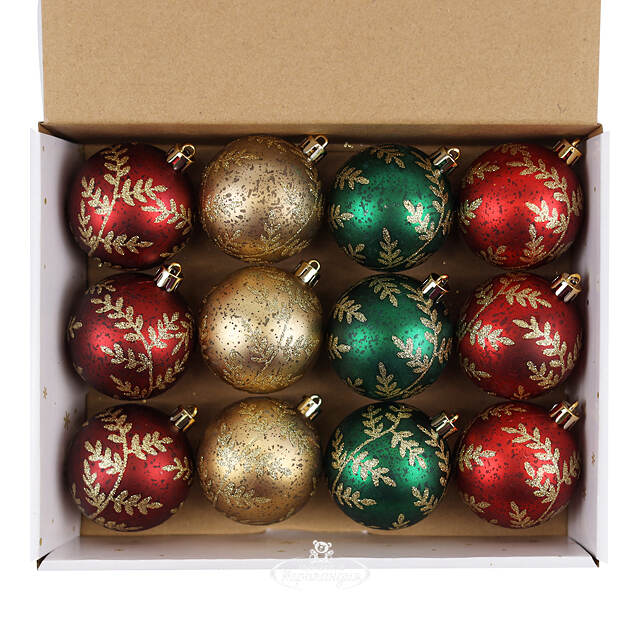 Набор пластиковых шаров Holly Christmas 6 см, 12 шт Winter Deco