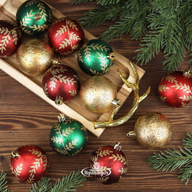 Набор пластиковых шаров Holly Christmas 6 см, 12 шт Winter Deco