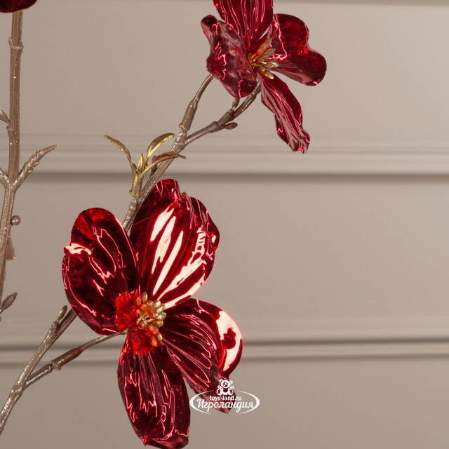 Декоративная ветка Элегантный Кизил 84 см, рубиново-красная Kaemingk