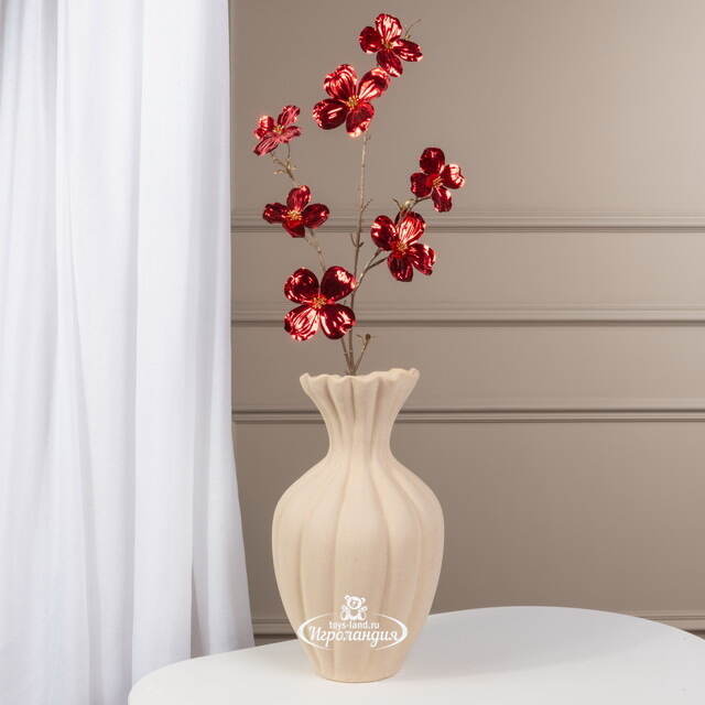 Декоративная ветка Элегантный Кизил 84 см, рубиново-красная Kaemingk