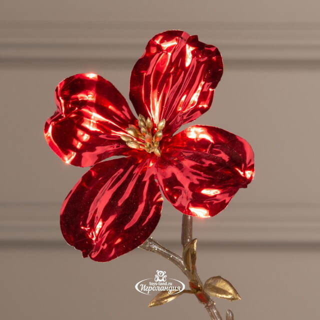 Декоративная ветка Элегантный Кизил 84 см, рубиново-красная Kaemingk