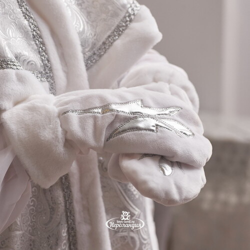 Взрослый новогодний костюм Снегурочка Боярская, 44-48 размер, серебряный Бока С
