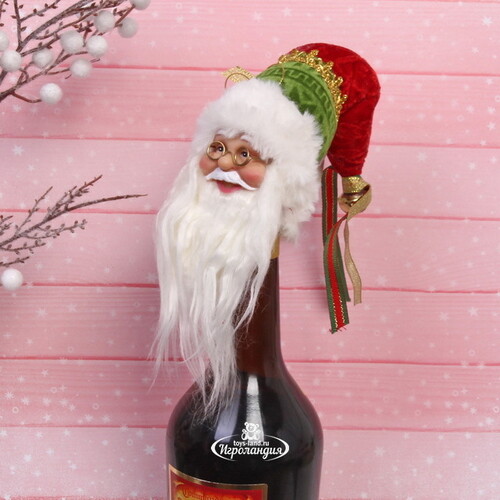 Декор для бутылки Санта из КлаусГрада 15 см Serpantin