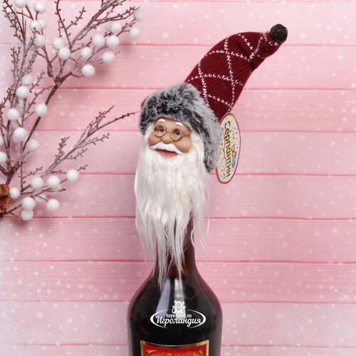 Декор для бутылки Санта из КлаусБурга 15 см Serpantin