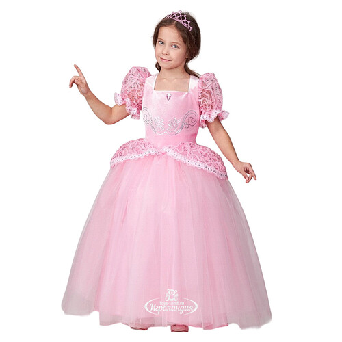 Карнавальный костюм Принцесса Золушка в розовом платье, рост 134 см Батик