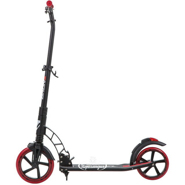 Самокат Novatrack Deft, колеса 230/200 мм, амортизатор, черный с красным, до 100 кг Novatrack (Новатрэк)