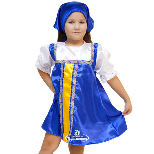 Карнавальный костюм Плясовой синий, рост 122-134 см Бока С