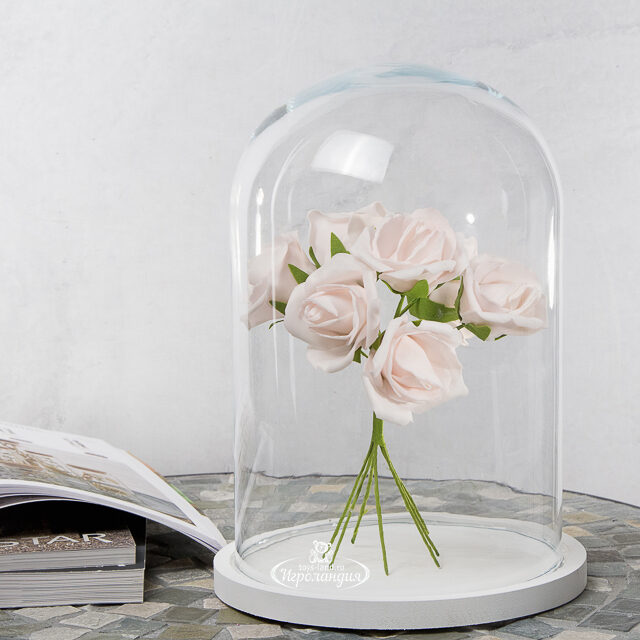Искусственные розы для декора Лаллита 18 см, 7 шт, нежно-розовые Ideas4Seasons (Идеас Фор Сезонс)