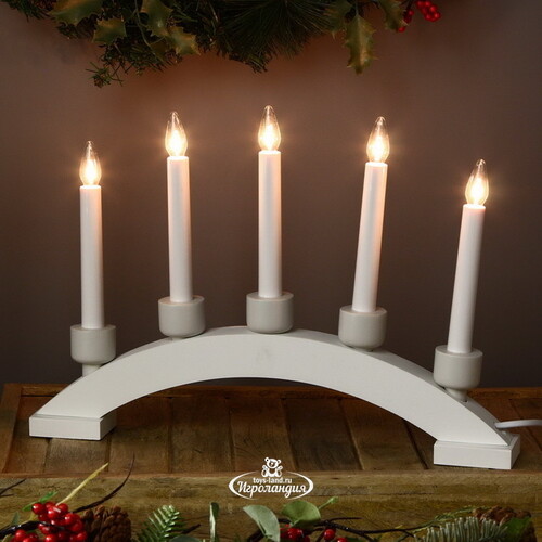 Рождественская горка Paint Snow 41*29 см белая, 5 электрических свечей Star Trading