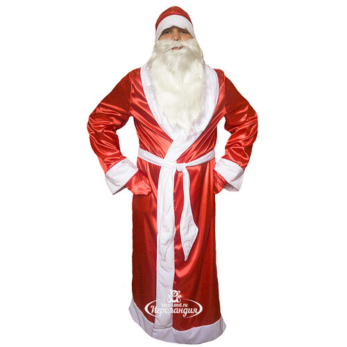 Взрослый карнавальный костюм Дед Мороз атласный, 48-50 размер Бока С