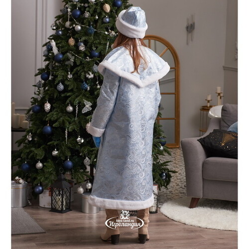 Взрослый новогодний костюм Снегурочка Царская голубая, 44-48 размер Бока С