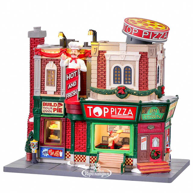 Светящаяся композиция Пиццерия Top Pizza 26*25 см, движение, музыка Lemax