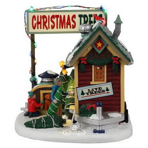 Магазин Рождественских елок 17*13 см, подсветка, на батарейках  Lemax