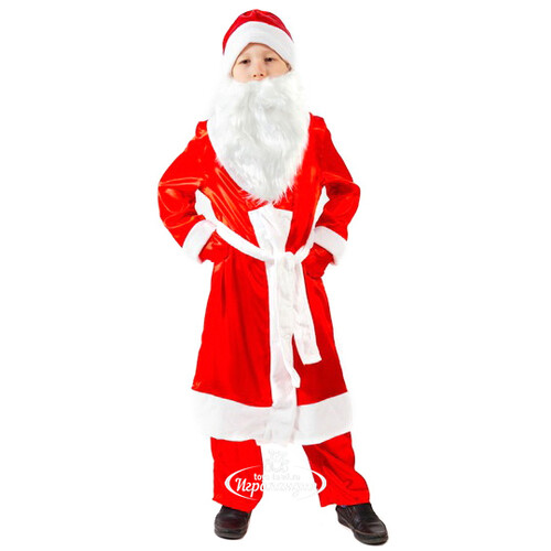 Карнавальный костюм Дед Мороз атласный, рост 122-134 см Бока С