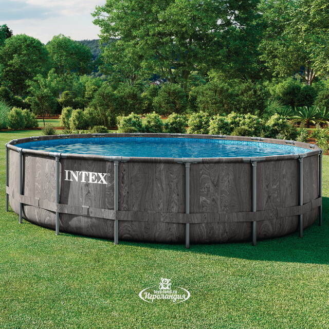 Каркасный бассейн 26744 Intex GreyWood Prism Frame 549*122 см, картриджный фильтр, аксессуары INTEX