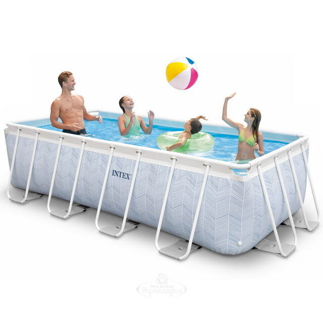 Каркасный бассейн 26780 Intex Chevron Prism Frame 400*200*100 см, картриджный фильтр, лестница INTEX