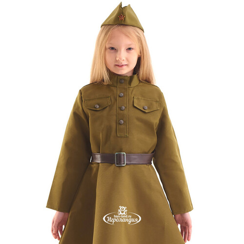 Детская военная форма Солдаточка в платье, рост 152-164 см, размер 40-42 Бока С