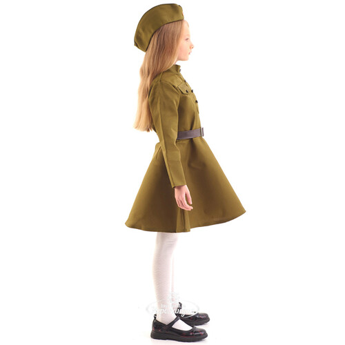 Детская военная форма Солдаточка в платье, рост 152-164 см, размер 40-42 Бока С