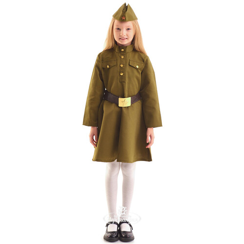 Детская военная форма Солдаточка в платье люкс, рост 82-92 см Бока С