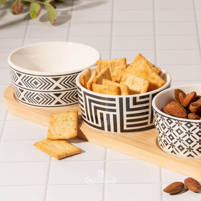 Набор для закусок Black and White 38*10 см, 5 предметов Koopman