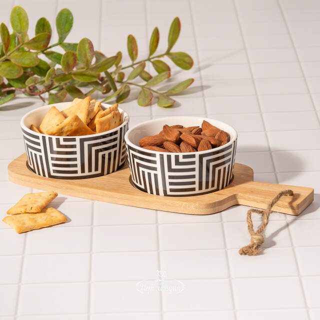 Набор для закусок Black and White 25*10 см, 3 предмета Koopman