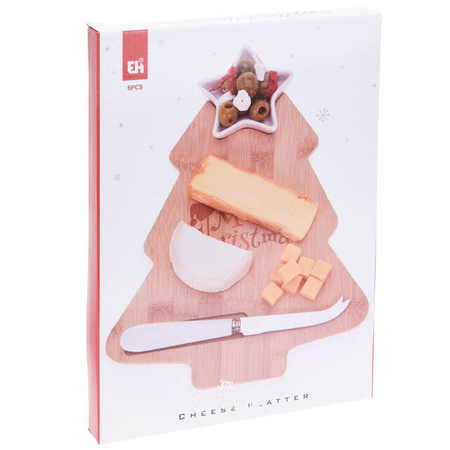 Набор для сыра и закусок Fiore Sardo 32*14 см с керамическим ножом и соусником, 3 предмета Koopman