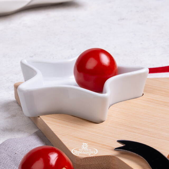 Набор для сыра и закусок Fiore Sardo 32*14 см с керамическим ножом и соусником, 3 предмета Koopman