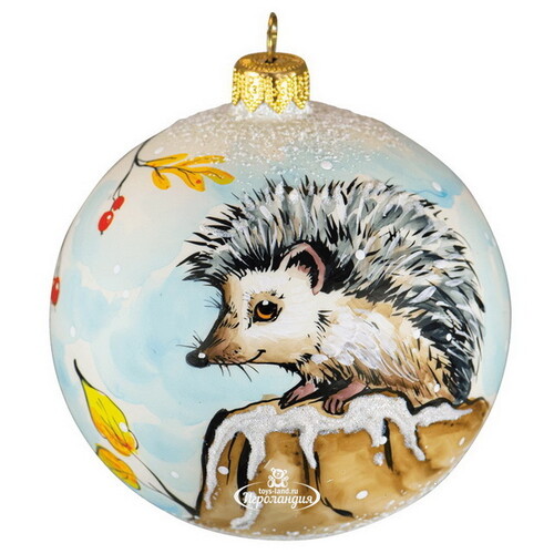 Стеклянный елочный шар Ежик - Лесные картинки 10 см купить в  интернет-магазине Игроландия toys-land.ru, 281.4, цена: 1280 ₽