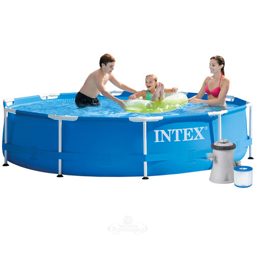 Каркасный бассейн 28202 Intex Metal Frame 305*76 см, картриджный фильтр INTEX