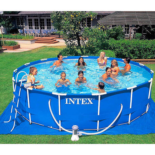 Каркасный бассейн Intex Metal Frame 457*107 см, картриджный фильтр, аксессуары INTEX