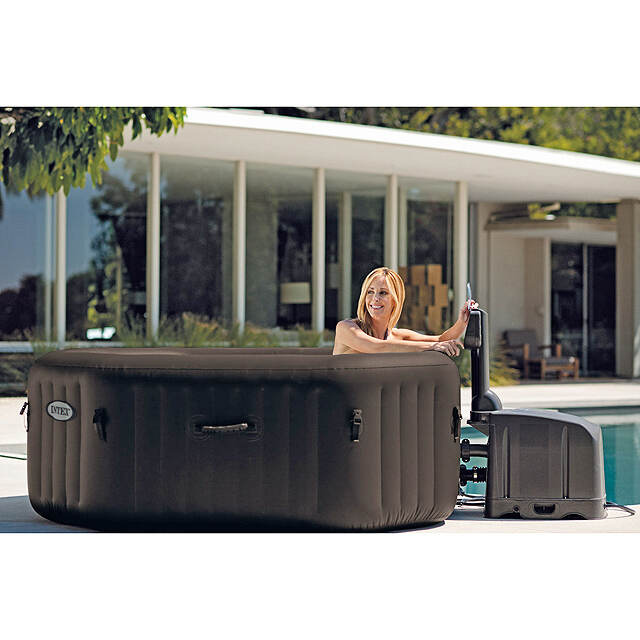 Надувной бассейн-джакузи, аэро и гидромассаж, хлоргенератор, 201*71 см INTEX (Интекс)