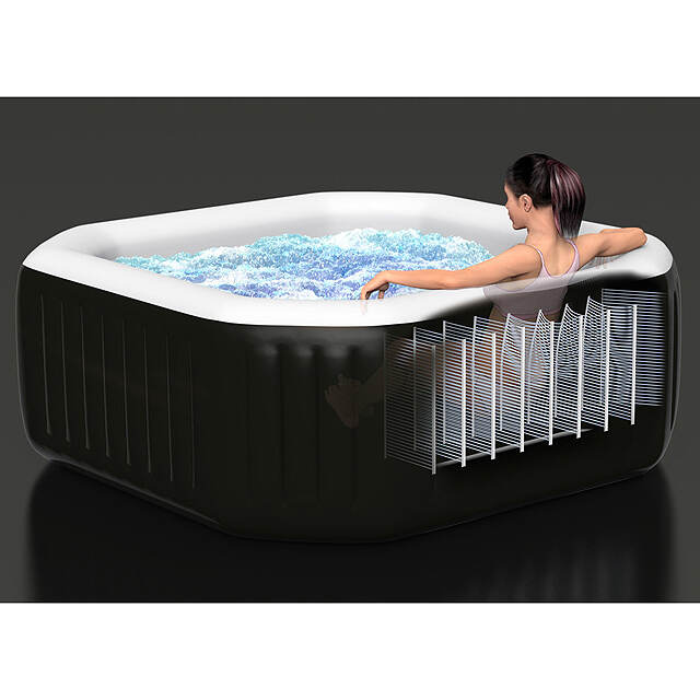 Надувной бассейн-джакузи, аэро и гидромассаж, хлоргенератор, 201*71 см INTEX (Интекс)