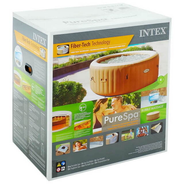 Надувной спа бассейн джакузи Intex 28476 PureSpa Bubble 196*71 см, аэромассаж, теплосберегающий тент INTEX