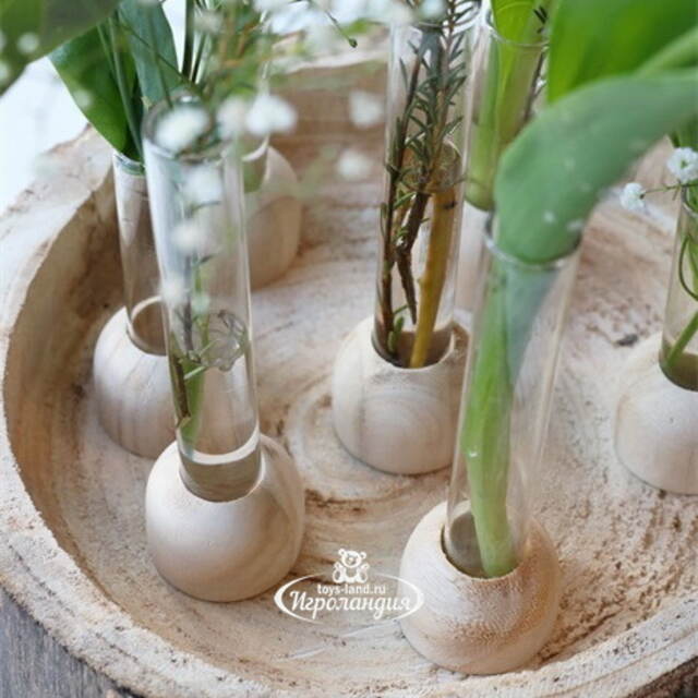 Стеклянная колба для цветов Therios на подставке 15 см Ideas4Seasons